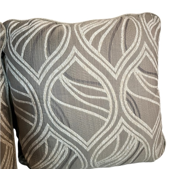 Nicole Miller Home Elegant Gray Patterned Throw Pillows 20”x 20” - Picture 4 of 5